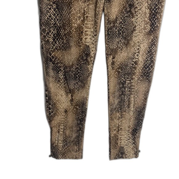 Lauren Ralph Lauren Pants Womens 4P Brown Snake Print Cotton Petite Zipper Hem - Picture 3 of 11
